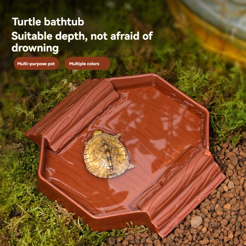 Yellow edge turtle bath basin  - Water Dish Reptile avaliação e preço
