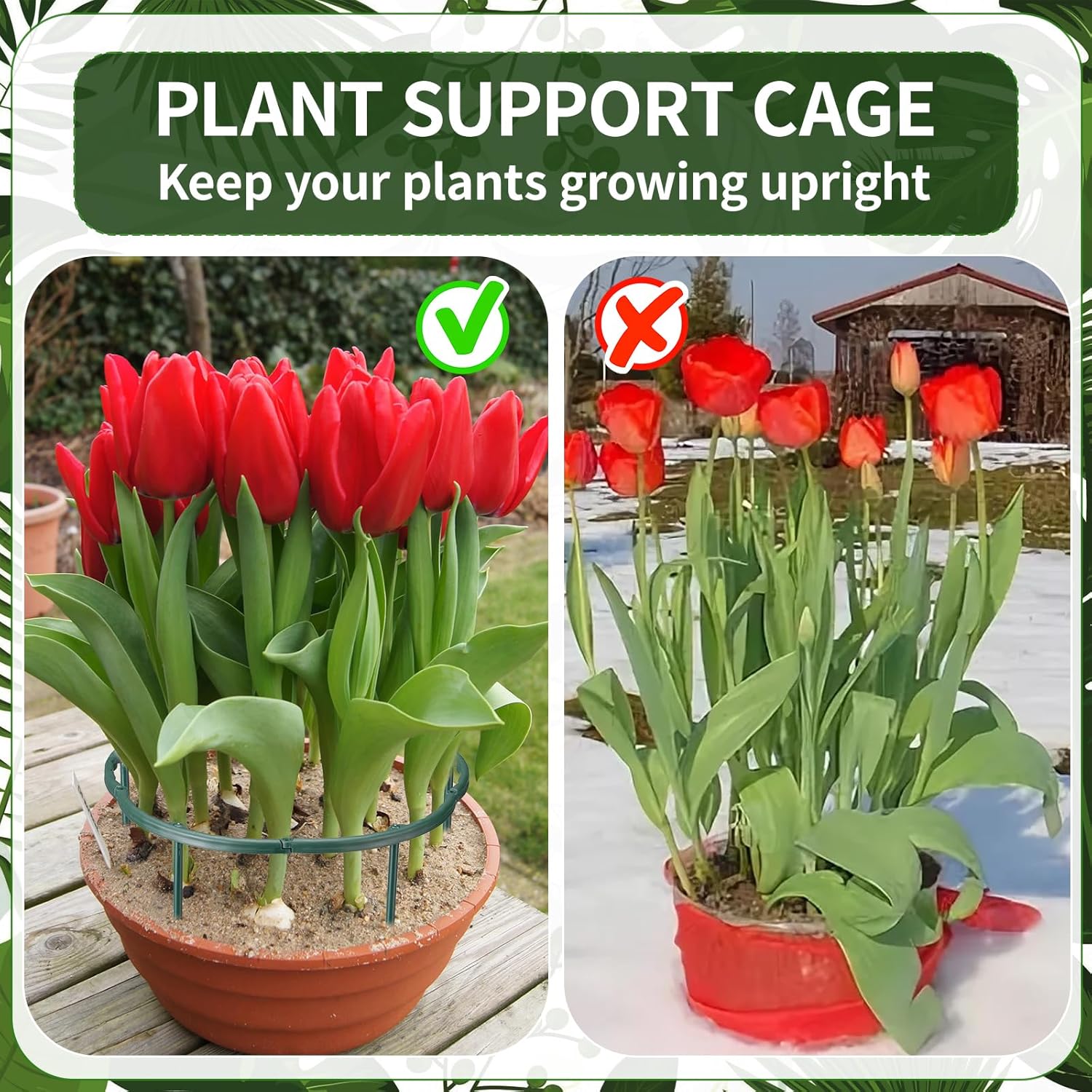 1/16pcs Plant Support Stake Fl - Vine Climbing Plastic avaliação e preço