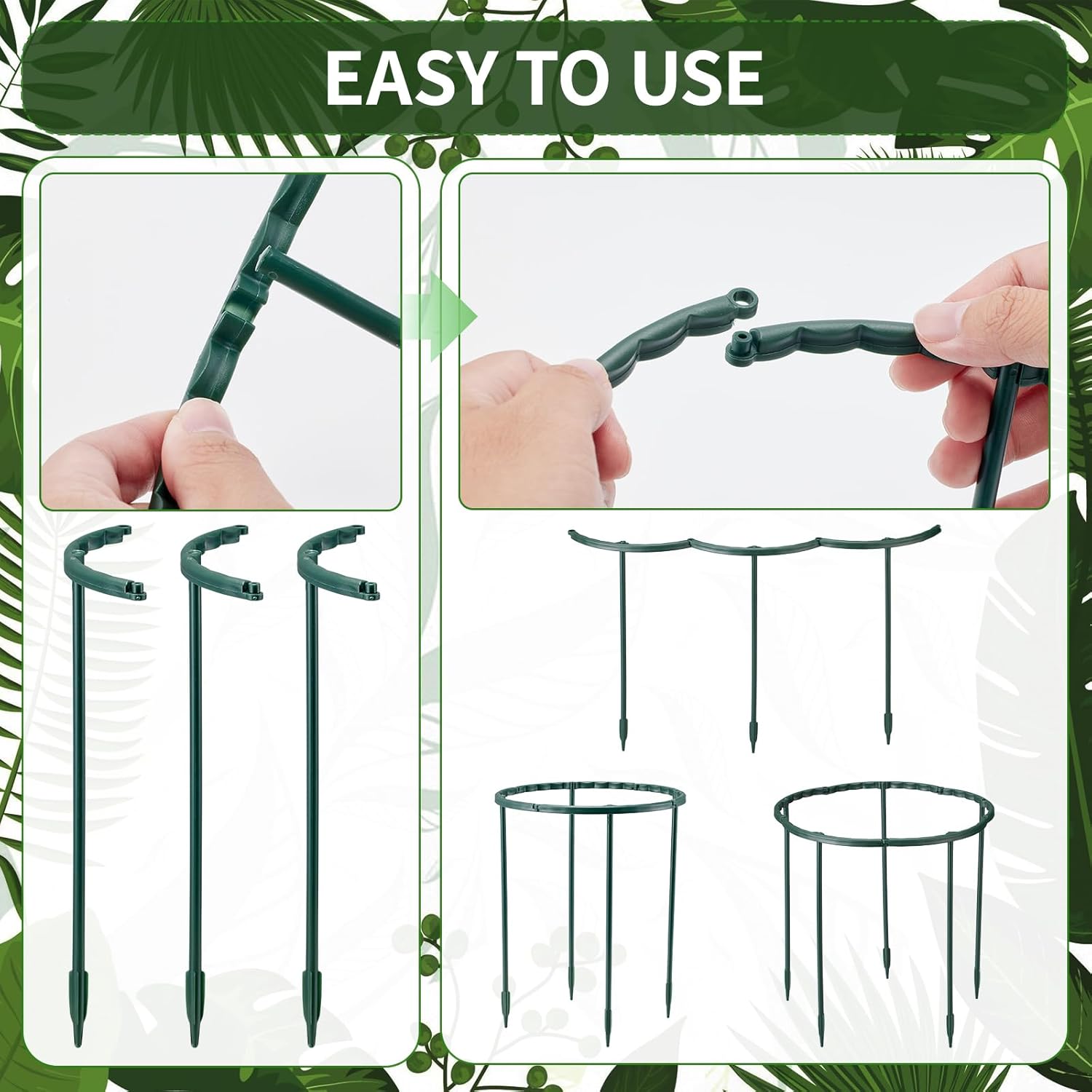1/16pcs Plant Support Stake Fl - Vine Climbing Plastic avaliação e preço
