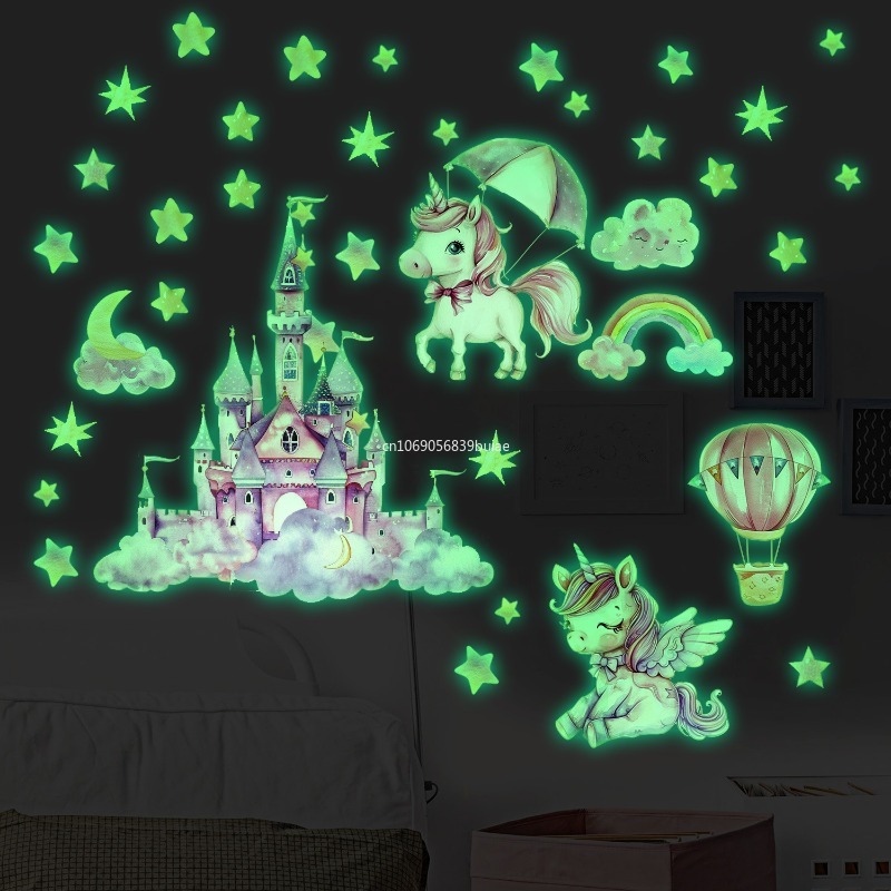 Unicorn Stars Luminous Wall St - Pvc Panel Background avaliação e preço