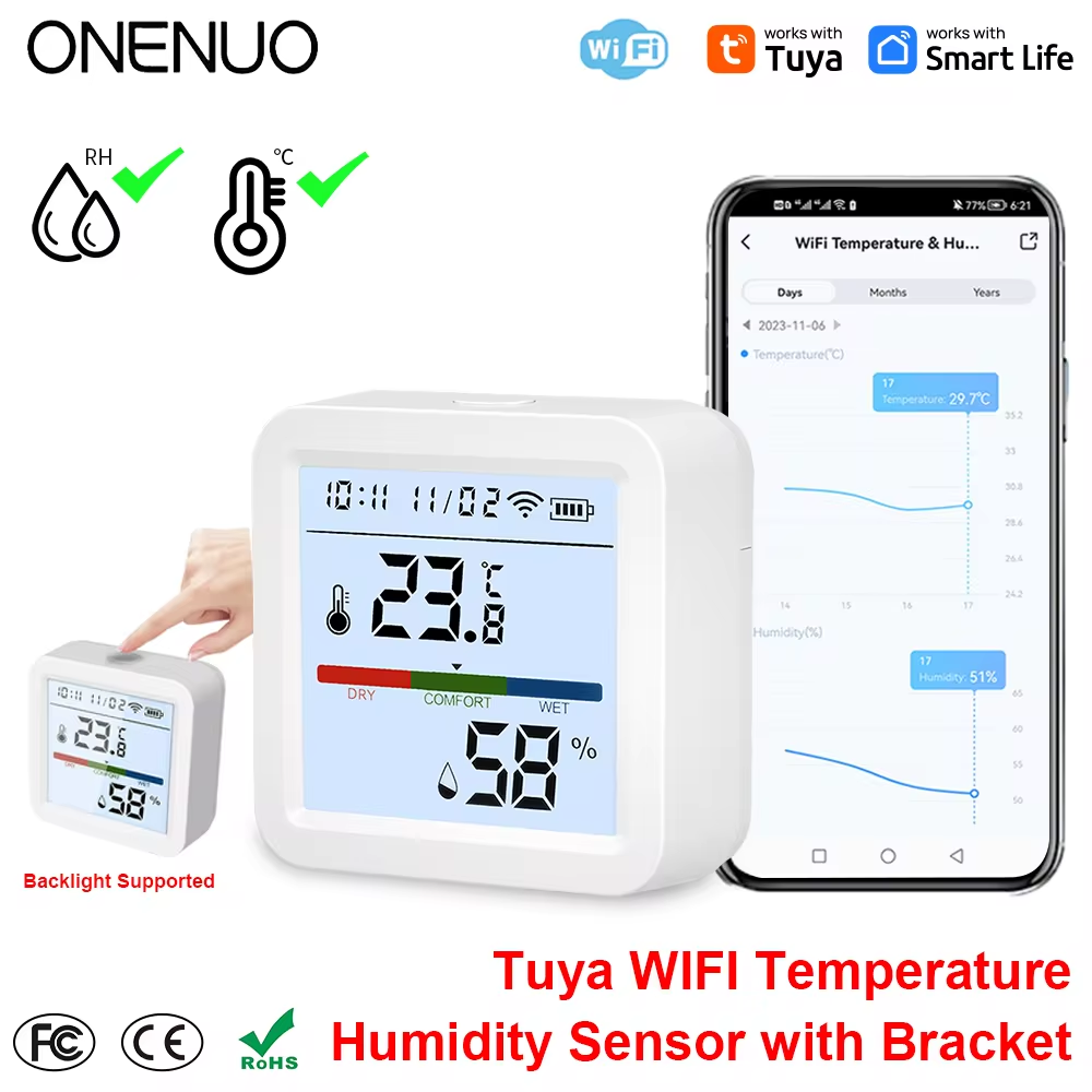 ONENUO Tuya WIFI Temperature H - Digital Hygrometer Probe avaliação e preço