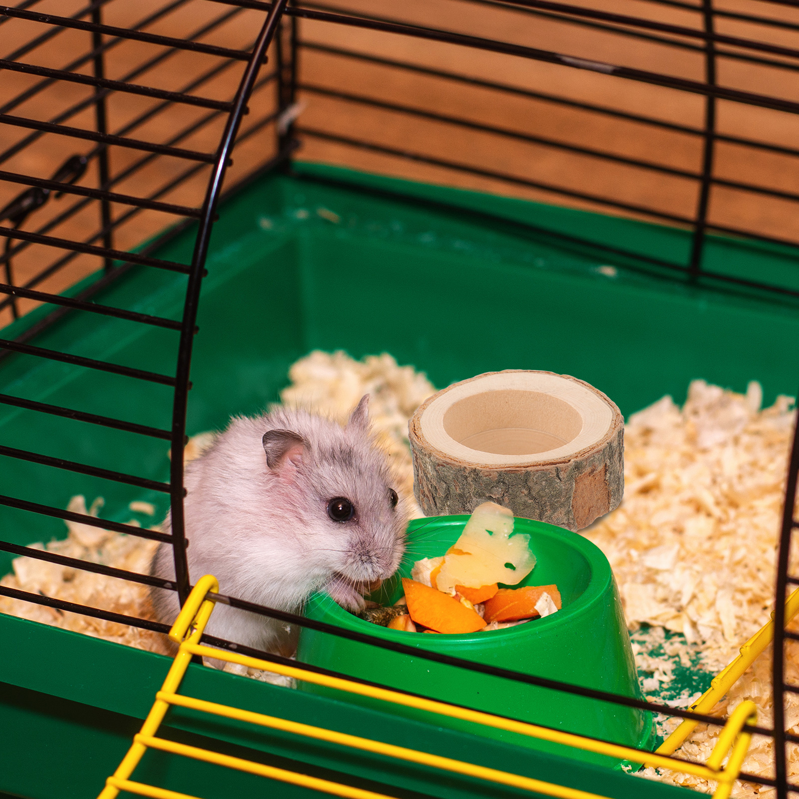 Hamster Food Bowl Wood Feeding - Water Dish Reptile avaliação e preço