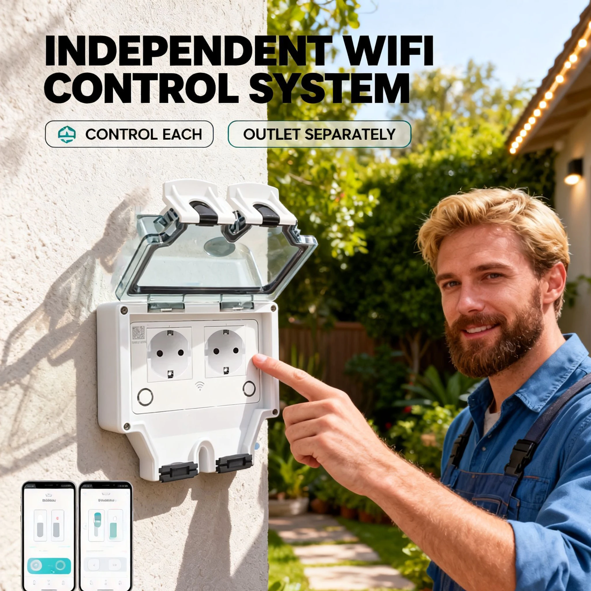 Tuya Waterproof Electrical Wal - Timer Dual Outlet avaliação e preço