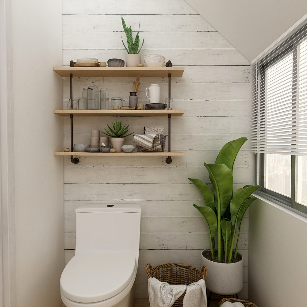 Retro Style White Wood Grain M - Pvc Panel Background avaliação e preço