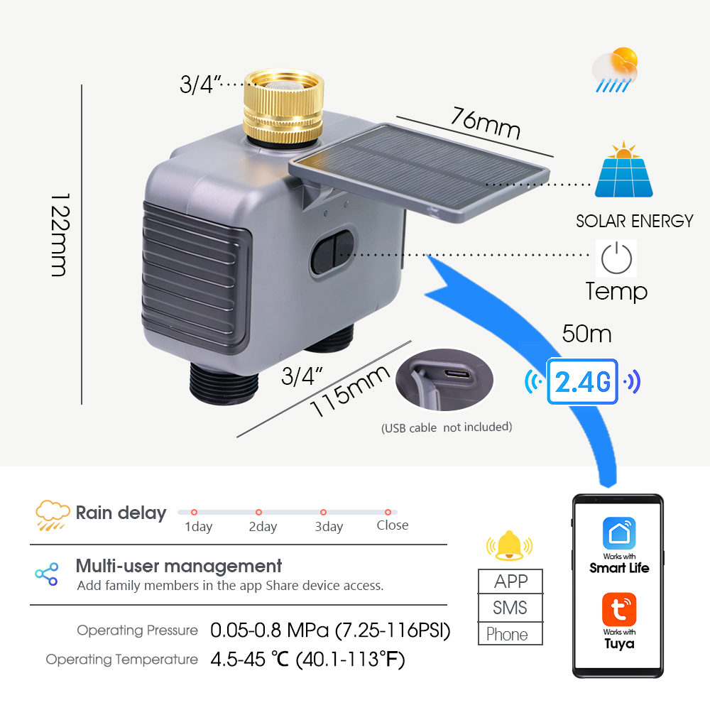 10-30M Tuya Dual Outlet Solar  - Timer Dual Outlet avaliação e preço